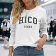 Hico Texas Tx Sportifintage T-shirt à manches longues Cadeaux pour elle