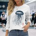 Japanese Aesthetic Asianintage Medusa Jellyfish Gray Langarmshirts Geschenke für Sie