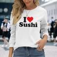 Japanese Food I Love Heart Sushi Langarmshirts Geschenke für Sie