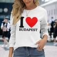 With I Love Budapest Motif Langarmshirts Geschenke für Sie