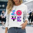 Love Colourful Typography For Creative Individuality Blue Langarmshirts Geschenke für Sie