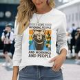 I Love Morning People And Mornings And People Café Camiseta de manga larga Regalos para ella