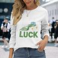 Pushing My Luck Tractor St Patrick Day Toddler Boy Men Long Sleeve T-Shirt Gifts for Her