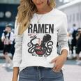 Ramen Anime Manga Kawaii Otaku Fashion Backprint Streetwear Gray Langarmshirts Geschenke für Sie