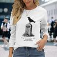 The Raven El Cuervo Poe Usher Lápida Gótico Nevermore Oscuro Camiseta de manga larga Regalos para ella