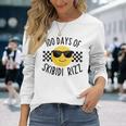 Retro 100 Days Of Skibidi Rizz Smile Face 100 Days Of School Long Sleeve T-Shirt Gifts for Her