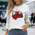 St Louis Baseball Vintage City Skyline Retro Baseball Lover Long Sleeve T-Shirt Gifts for Her