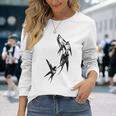 Tatuaje Pájaros Golondrina Pájaro Regalo Golondrinas Tatuaje Camiseta de manga larga Regalos para ella