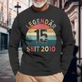 15Th Birthday Legendary Since 2010Intage 15 Years Old Langarmshirts Geschenke für alte Männer