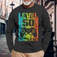 50Th Birthday Man Gamer Level Complete 50 Years Langarmshirts Geschenke für alte Männer