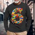 6 Year Old Blocks Building Master Builder 6Th Birthday Boy Long Sleeve T-Shirt Gifts for Old Men