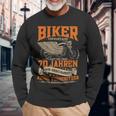 70Th Birthday Man Motorcycle Biker 70 Years Biker Langarmshirts Geschenke für alte Männer