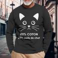80 Coton 20 Poils De Chat Humour T-shirt à manches longues Cadeaux pour les vieillards