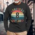 8Th Birthday Legendary Since 2017Intage 8 Years Old Langarmshirts Geschenke für alte Männer