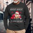 Advent Advent The Nose Burns X Xmas Christmas Santa Langarmshirts Geschenke für alte Männer