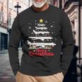 Aeroplane Christmas Tree Merry Christmas Most Likely Pilot Langarmshirts Geschenke für alte Männer