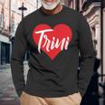 Amo A Trini Primer Nombre Yo Corazón Camiseta de manga larga Regalos para ancianos