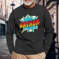 Arthur Name Comic Book Superheroes For Boys Langarmshirts Geschenke für alte Männer