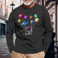 Astronauta Globos Planetasentilador Sistema Solar Camiseta de manga larga Regalos para ancianos