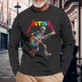 Autism Skeleton Guitar Rock Puzzle Music Autism Awareness Long Sleeve T-Shirt Gifts for Old Men