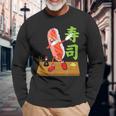 Bailando Sushi Lindo Divertido Dibujos Animados Sushi Camiseta de manga larga Regalos para ancianos