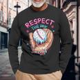 Baseball Drip For Boys Ice Cream Respect The Drip Baseball Long Sleeve T-Shirt Gifts for Old Men