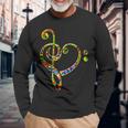 Bass Clef Heart I Love Music Bass Langarmshirts Geschenke für alte Männer