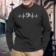 Bass Clef Heartbeat Bass Clef Bassist Langarmshirts Geschenke für alte Männer