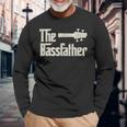 The Bassfather Distressed Bass Player Dad Fathers Day Long Sleeve T-Shirt Gifts for Old Men