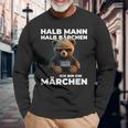 Bear Half Man Half Bear Fairy Tale Partner Langarmshirts Geschenke für alte Männer