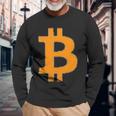 Bitcoin Logo Small Simple Subtle Little Centred Langarmshirts Geschenke für alte Männer