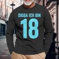 Blue Digga Ich Bin 18 Jahre Junge 18Th Birthday Langarmshirts Geschenke für alte Männer