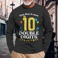 This Boy Is Now 10 Double Digits Crown 10Th Birthday Fiesta Long Sleeve T-Shirt Gifts for Old Men