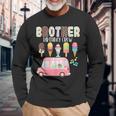 Brother Birthday Crew Ice Cream Truck Bday Ice Cream Party Camiseta de manga larga Regalos para ancianos
