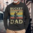 Bucket Dad Softball Dad Baseball Coach Father's Day Long Sleeve T-Shirt Gifts for Old Men