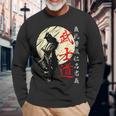 Bushido Code Samouraï Guerrier Japonais Kanji T-shirt à manches longues Cadeaux pour les vieillards