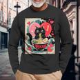 Cat Ramen Kawaii Cat Graphic Anime Valentines Day Long Sleeve T-Shirt Gifts for Old Men