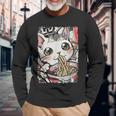 Cat Ramen Noodle Japanese Anime Manga Ramen Kawaii Cat Langarmshirts Geschenke für alte Männer