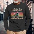 Catintage Pew Pew Madafakas Cat Ho Ho Ho Christmas Langarmshirts Geschenke für alte Männer