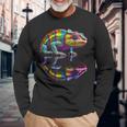 Chameleon Animal Graphic Illustration Chameleon Langarmshirts Geschenke für alte Männer