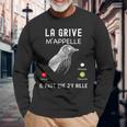 Chasser La Grive Humour Cadeau Chasseur De Grive Gibier T-shirt à manches longues Cadeaux pour les vieillards