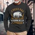 Chasseur Humour Sanglier J'peux Pas C'est La Saison Chasse T-shirt à manches longues Cadeaux pour les vieillards