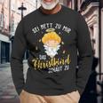 Christkind Schaut Zu Christmas Night Holiday Evening Langarmshirts Geschenke für alte Männer