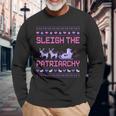 Christmas Sleigh The Patriarchy Feminist Feminism Deer Xmas Langarmshirts Geschenke für alte Männer