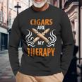 Cigars Are My Therapy Smoker Saying Cigar Smoke Tobacco Langarmshirts Geschenke für alte Männer