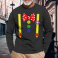 Clown Costume Group Costumes Carnival With Braces Bow Tie Langarmshirts Geschenke für alte Männer