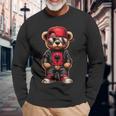 Cool Albanian Teddy Bear Albania Flag Outfit Street Langarmshirts Geschenke für alte Männer