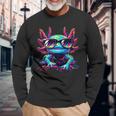 Cool Axolotl With Sunglasses Colourful Motif Axolotl Langarmshirts Geschenke für alte Männer