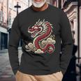 Culture Japonaise Dragon Asiatique T-shirt à manches longues Cadeaux pour les vieillards