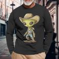 Cute Alien Cowboy Langarmshirts Geschenke für alte Männer